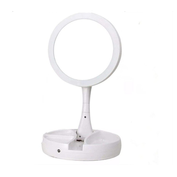 Foldable Double-Sided LED Lights Cosmetic Mirror