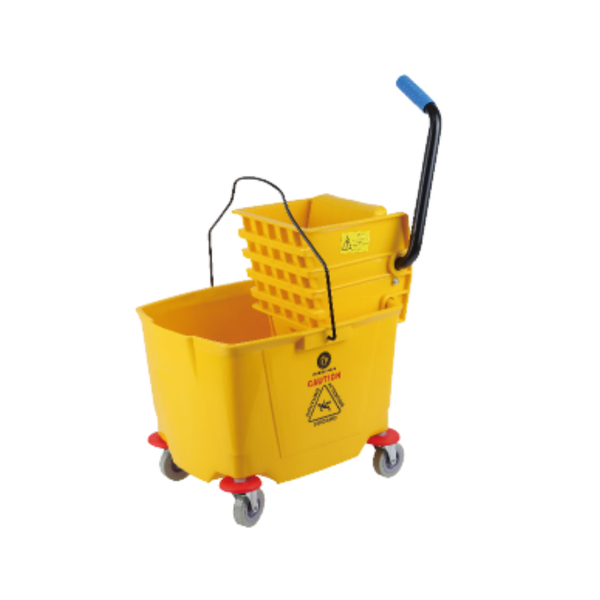 Plastic Bucket &amp; Wringer- Yellow- 32 LT