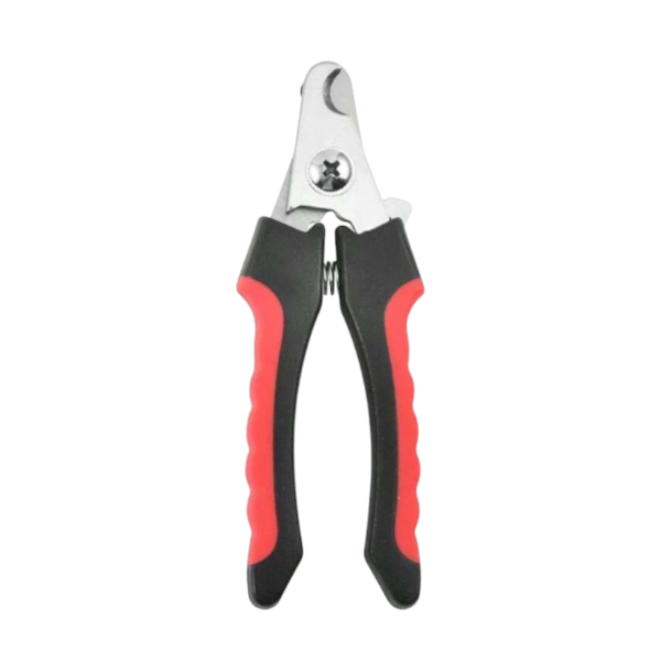 Stainless Steel Large Pet Nail Clippers With Safety Guard - Black/Red