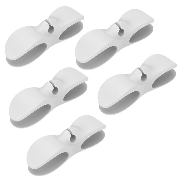 5Pcs Self-Adhesive Cord Organizer Clip - White