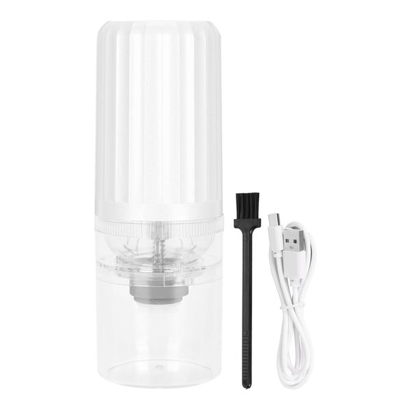 Coffee Grinder Adjustable Electric USB Rechargeable for Bean GrindingWhite