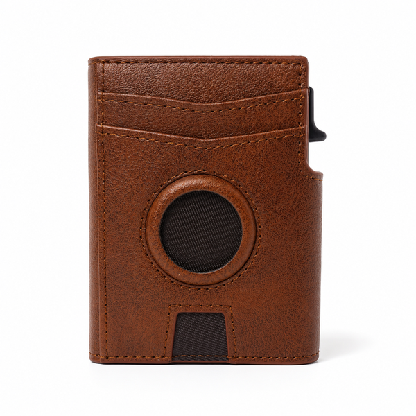 RFID Credit Card Wallet with Tracker Slot &amp; Pop-up Card Ejector