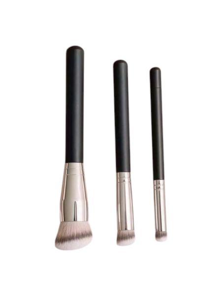 3 Piece - Makeup Brush Set - Black