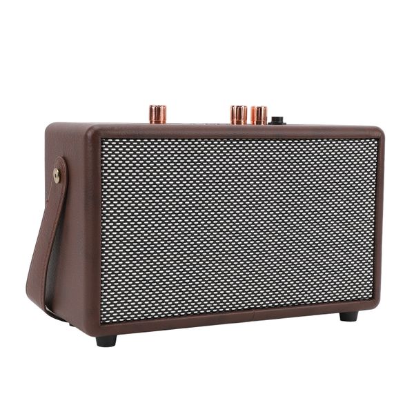Retro BT Speaker, 10Wx2, Faux Leather