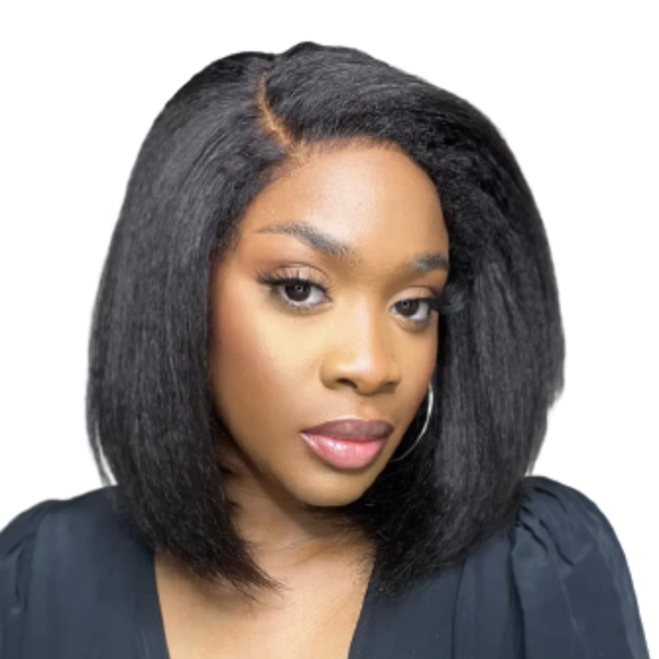 12" Full Frontal Kinky Straight Brazilian Wig - 100% Virgin Hair