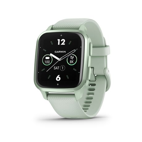 Garmin Venu Sq 2 Metallic Mint Bezel with Cool Mint Case and