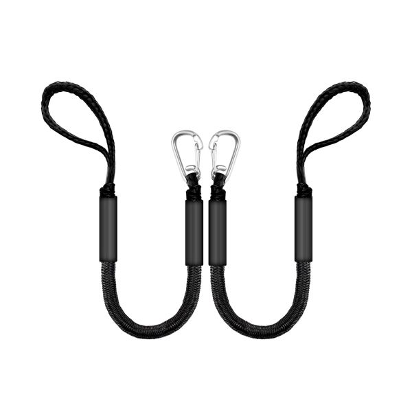 2Piece Bungee Dock Line for Boats Elastic Mooring Ropes with Metal Clip