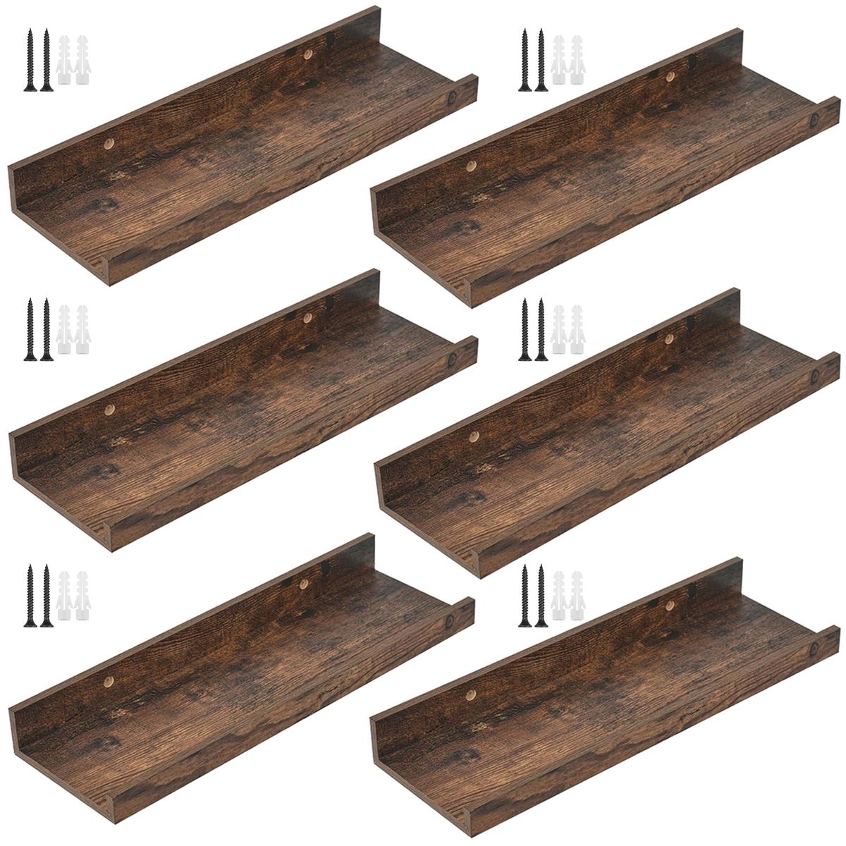 Floating Wall Mounted Shelves Shelves Bedroom Kitchen Bathroom Storage 6 Pieces