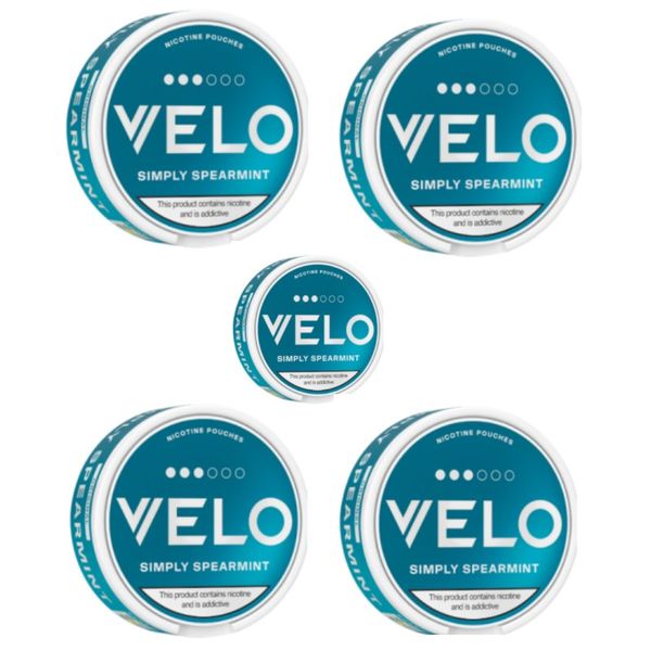 Velo Slim Nicotine Pouches - Simply Spearmint 8mg - 5 Pack (100 Pouches)