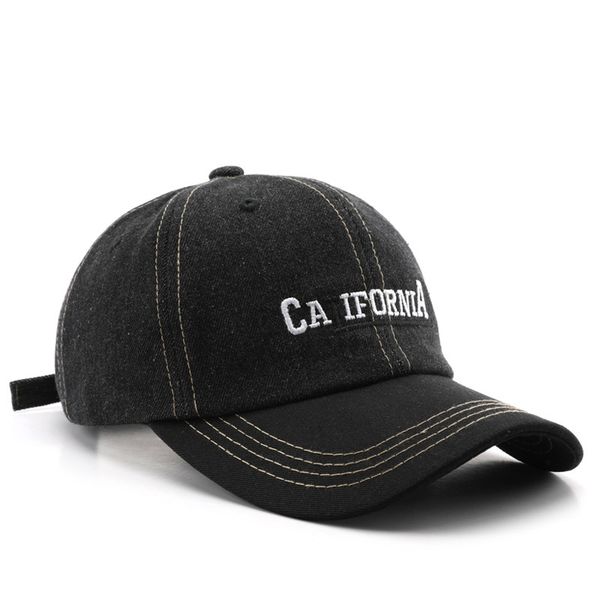 Personalized Letter Embroidered Patchwork Denim Baseball Cap Outdoor Hat
