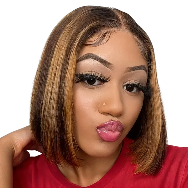 Brseilienne Vietnamese 8inch Piano Colour Wear&amp;Go 13X4 Frontal Straight Wig