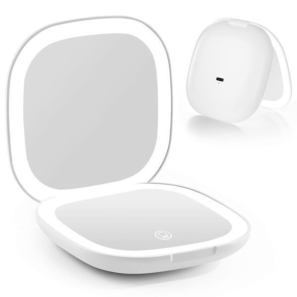 10X Magnification Makeup Mirror with LED Light Rechargeable Touch Screen