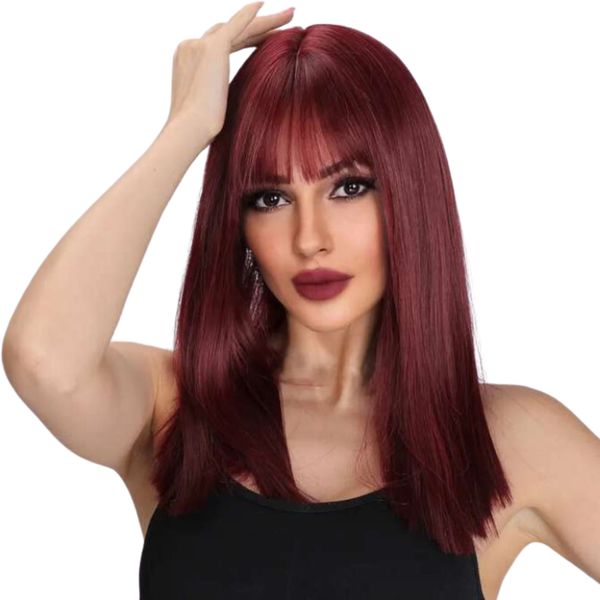 Celestial Synthetic Wig - Ruby Fringe Fatale