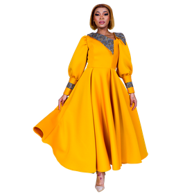 africa fashion house traditional dresses 1950s Solid Sweetheart Fold Swing Dress main image 1