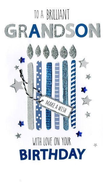Greeting Card - Grandson Birthday - Candles