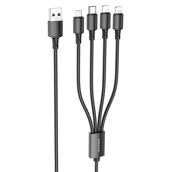 4-In-1 Micro+Lightning+2 x Type-C Fast Charging Cable - BX72 by ( GD )