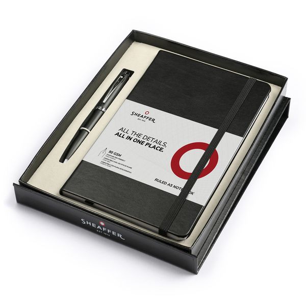 Sheaffer Gift Set ft. Matte Black Ballpoint Pen and Medium Notebook