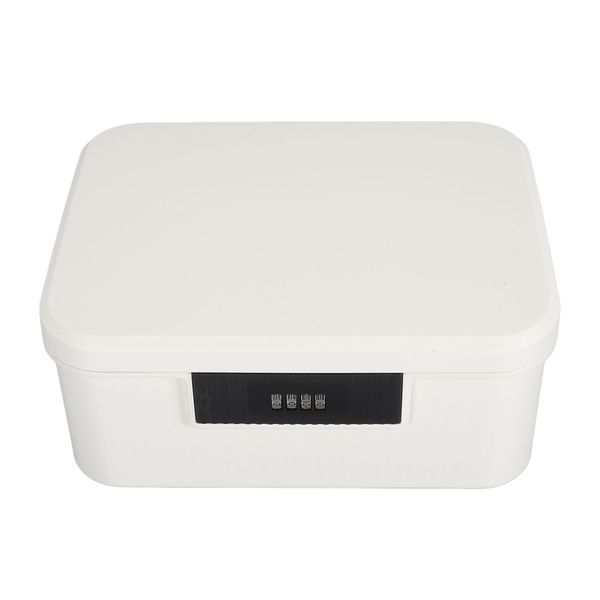 9L Lockable Storage Trunk for Files, Double Layer, Password Lock, White, 26