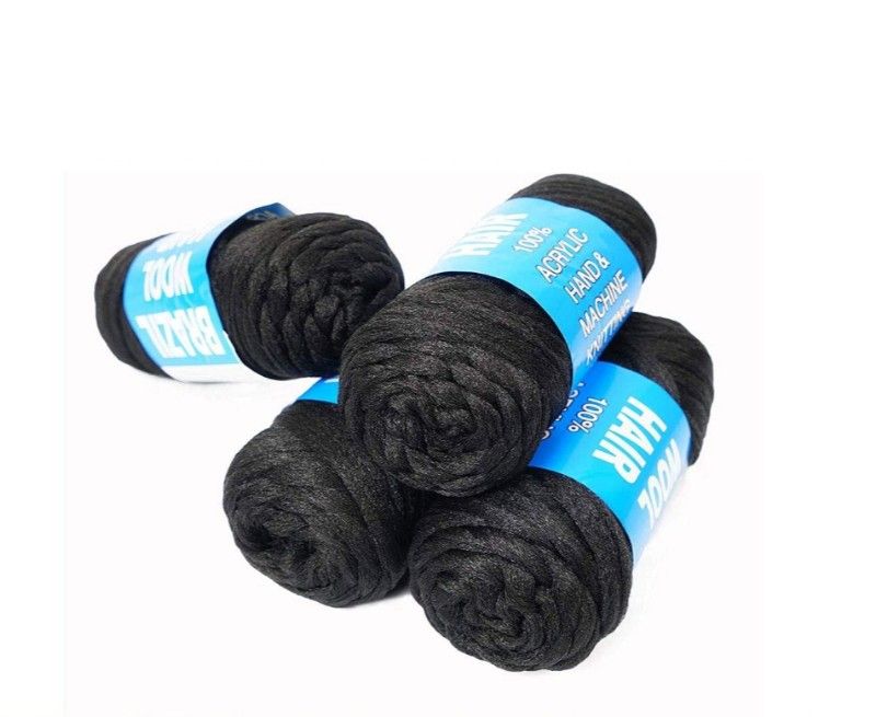 Pack of 4 Brazilian Wool Hair Acrylic Yarn-Black | Shop Today. Get it ...