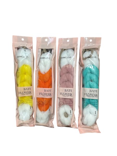 Long Stretchable Back Sponge Mesh Scrubber Shower Loofah - Dual Tonex4 Pcs