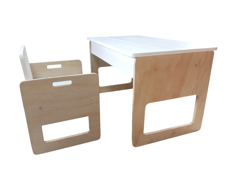 Montessori Modern Practical Smart Storage Desk with Flip Lid and Chair