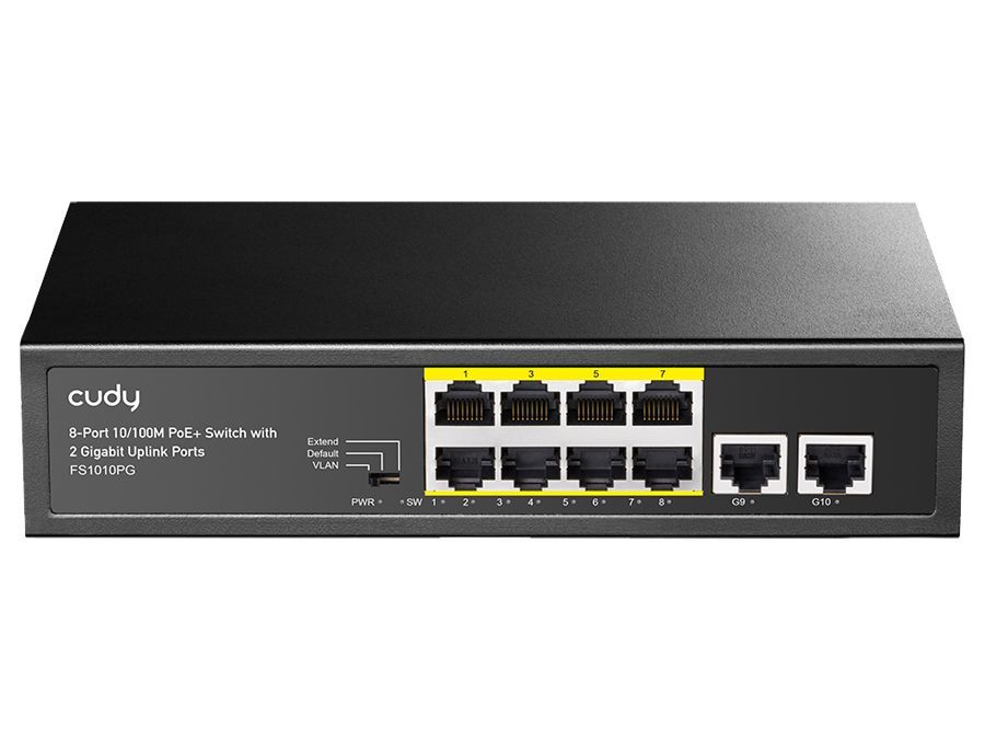 cudy fs1010pg 8 port poe  switch with 2 uplink ports