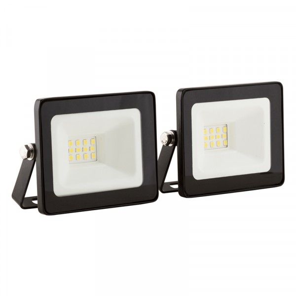 Eurolux LED Floodlight - 10 Watt - Twin Pack