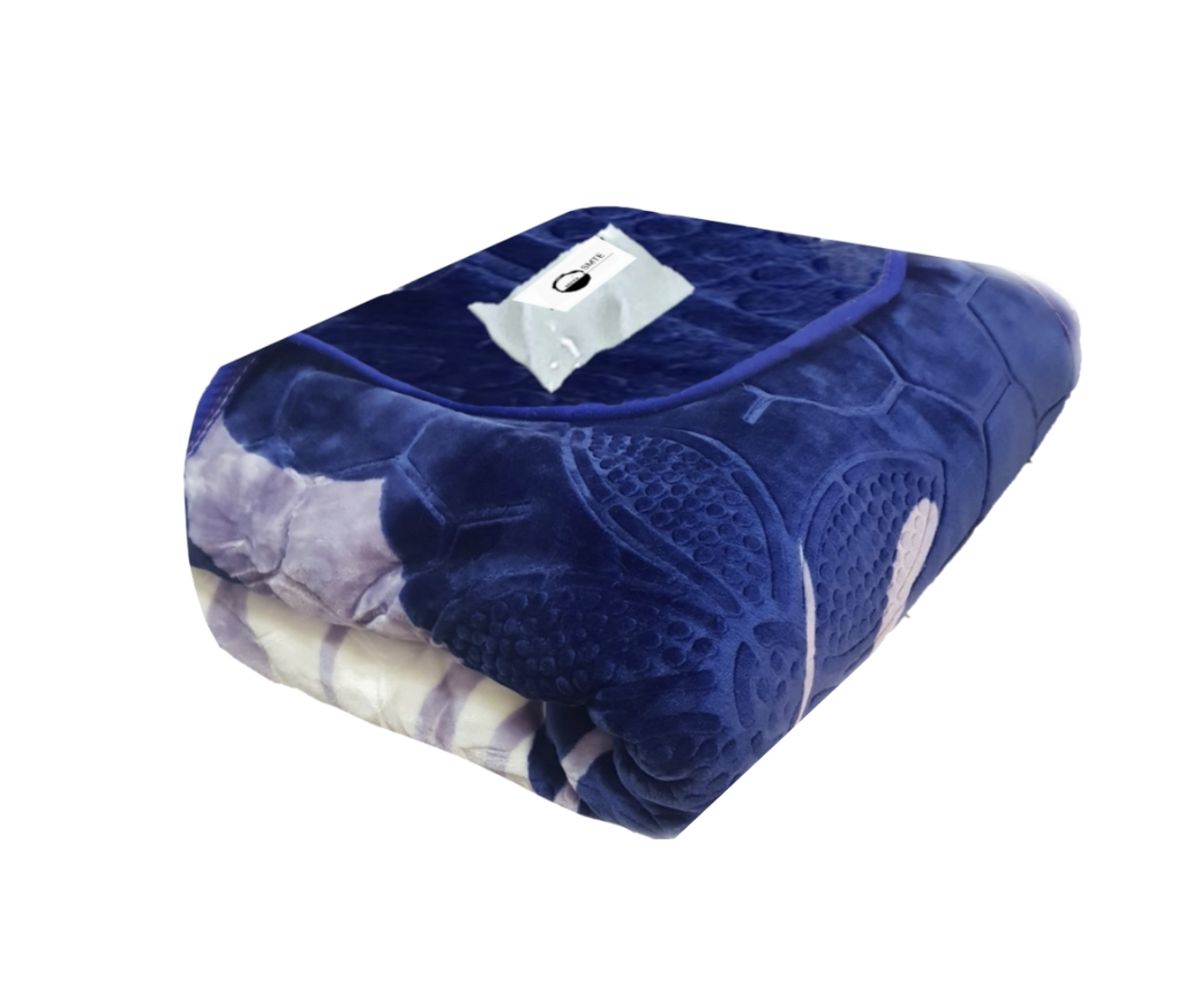 Premium Elite Quality Luxury Winter Blanket & Tieback (Navy/White