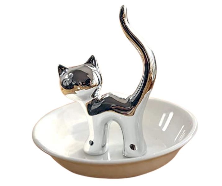 Ring &amp; Jewellery Holder - Silver Gatto/Cat