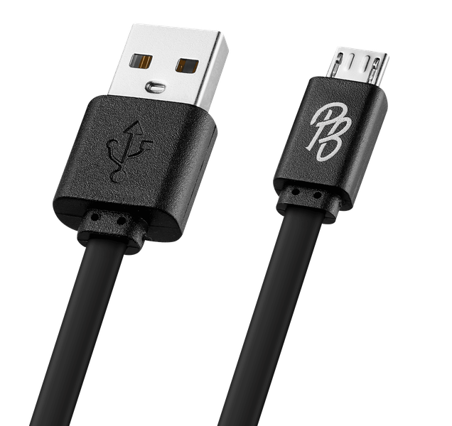 Pro Bass Energize series Packaged Micro USB Cable- Black 1.2m