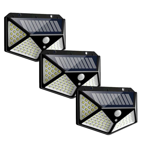 Security &amp; Garden Décor Wall Light (Pack of 3) Solar Outdoor 100LED