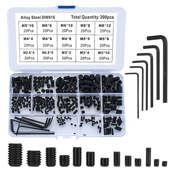 Tools DIY Multi Size Concave Hexagon Socket Screw &amp; Alan Key Set of 300