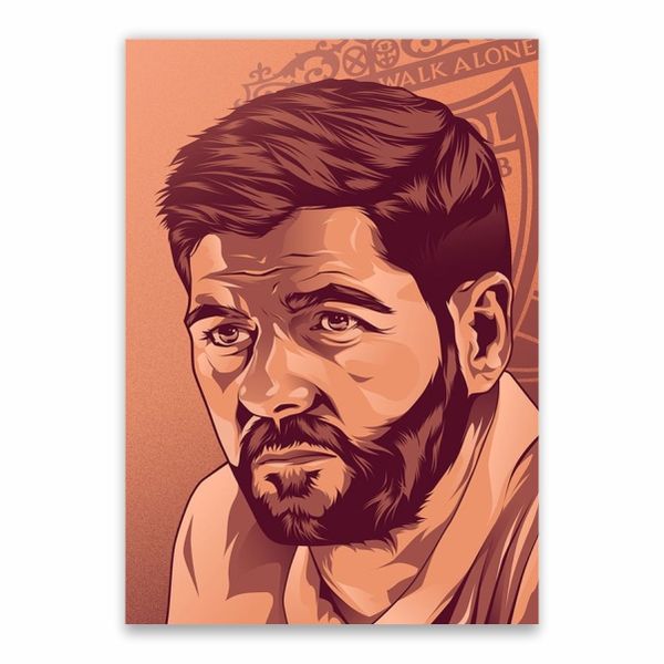 Steven Gerrard Cartoon Poster - A1