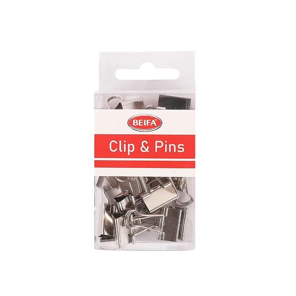 BEIFA Metal Clip &amp; Pins Set - Office Fasteners-12 x Tins With 20 Pcs
