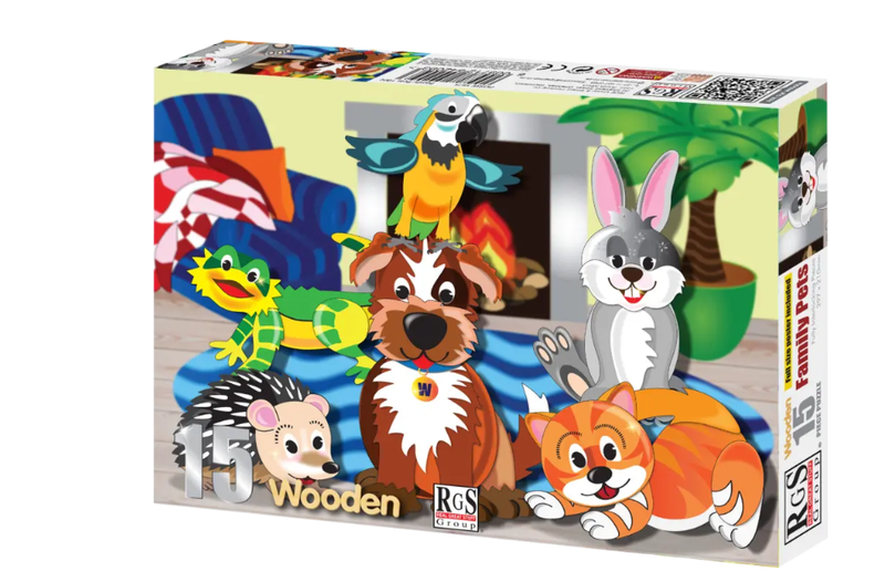 RGS - Wooden 15-Piece Puzzle - Family Pets