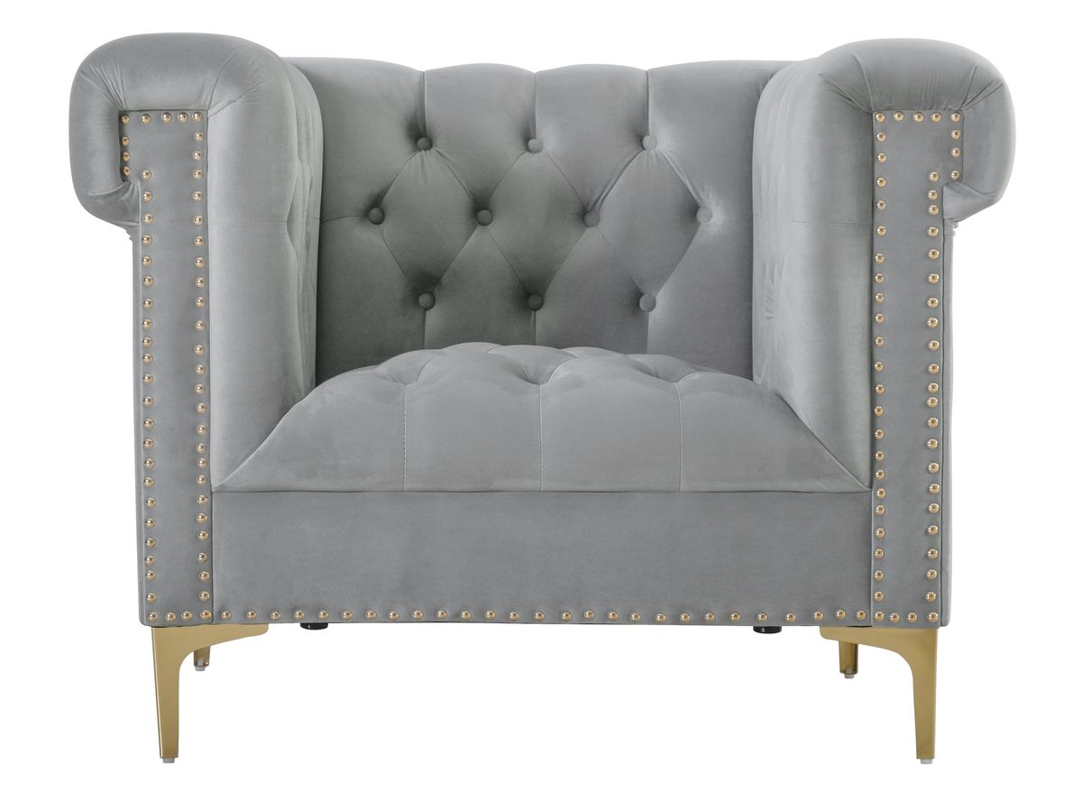 & Mason Berkley Tufted Accent Chair Grey Velvet Shop Today