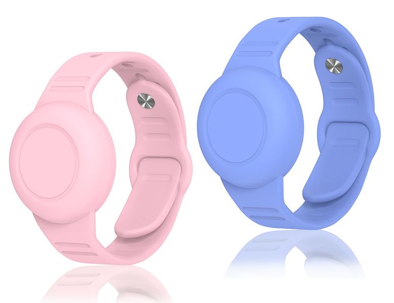 2 Pack- Okotec Waterproof Silicone Wrist band Airtag Kids Bracelet Strap