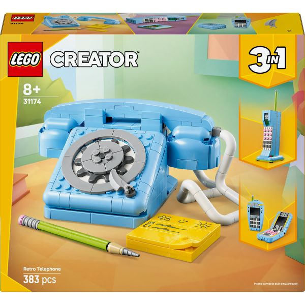 LEGO® Creator 3in1 Retro Telephone Nostalgic and Vintage Toy Phones 31174