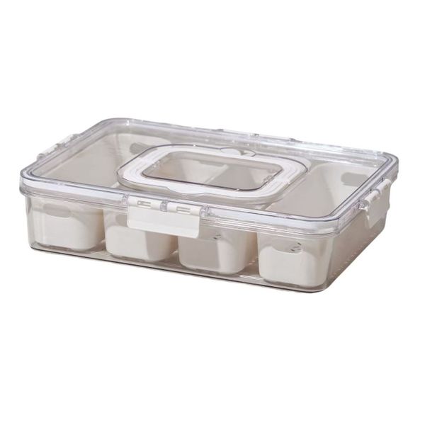 4 Compartments Snack Box Container BPA-Free Food Storage Box with Lid