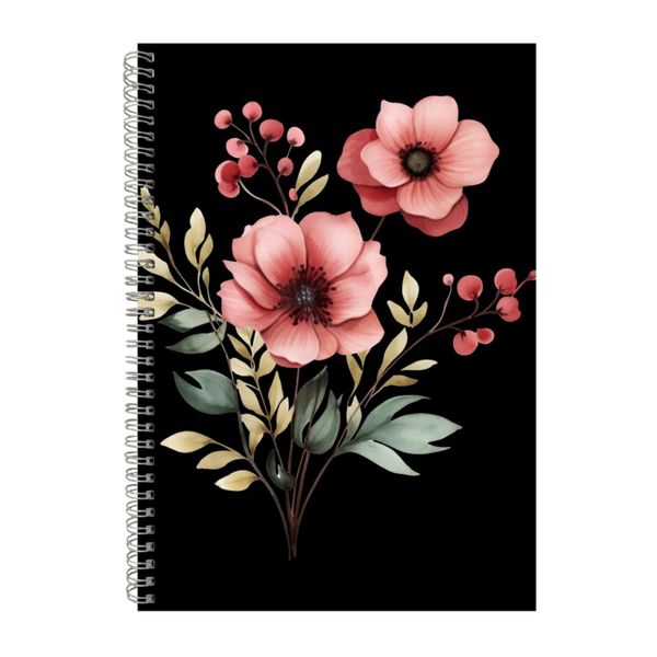 Wild Flowers 26 A4 Notebook Spiral Lined Trendy Notepad Idea 396