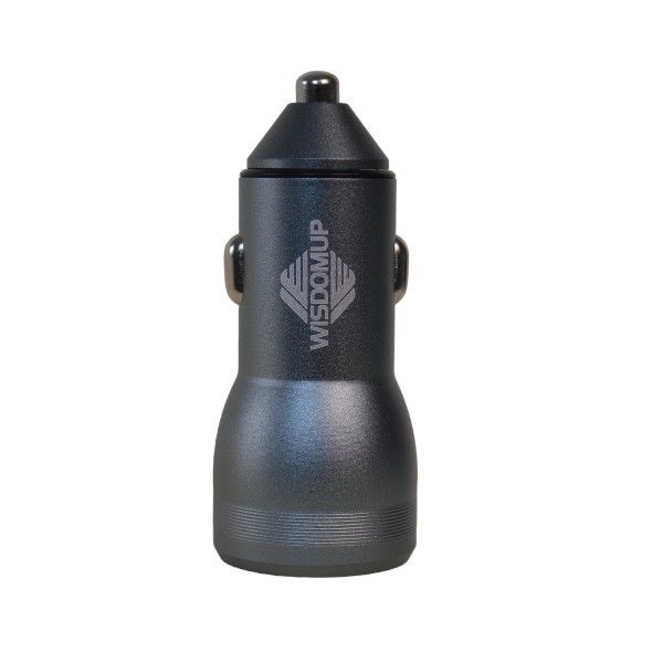 WisdomUp - CC-13 - 38W PD+ Fast Car Charger with LED Light - Silver
