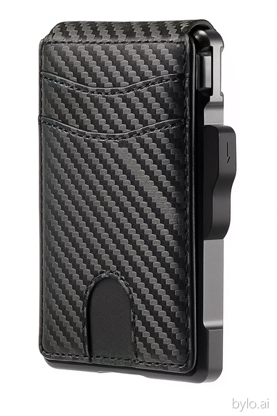 RFID Blocking - Carbon Fibre Pop-Up Wallet - Waterproof Short Leather - Magnetic Design