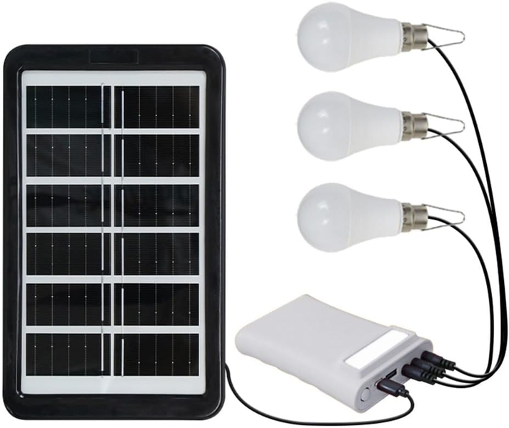 2400 mA Solar Outdoor Camping Chandelier, Multi-Device Charging, 3 Bulbs