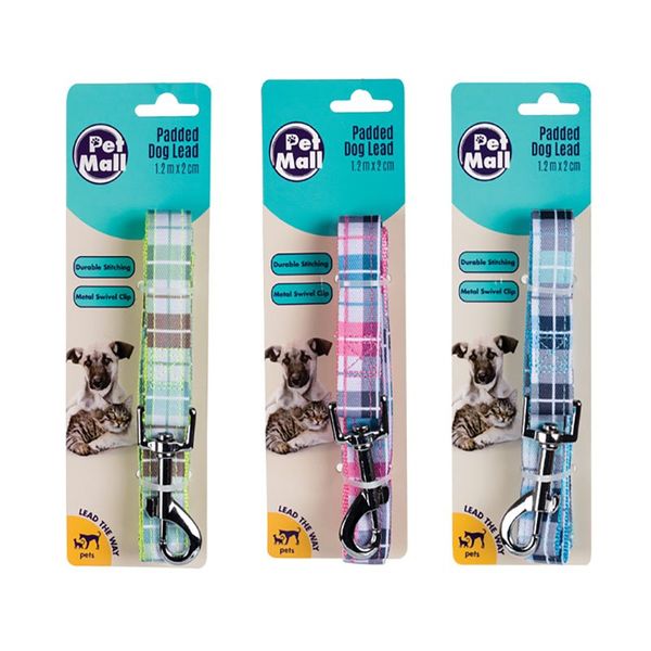 Bulk Pack x 3 Pet Dog-Lead Tartan 1.2mx2cm