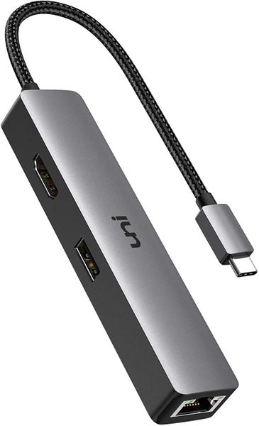 uni USB C Hub, 5-in-1 with 4K USB C to HDMI, Gigabit Ethernet, 3 x USB 3.0