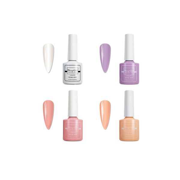 Bling Girl UV Gel Nail Polish Colour Set - Ins Nails set 4 pcs