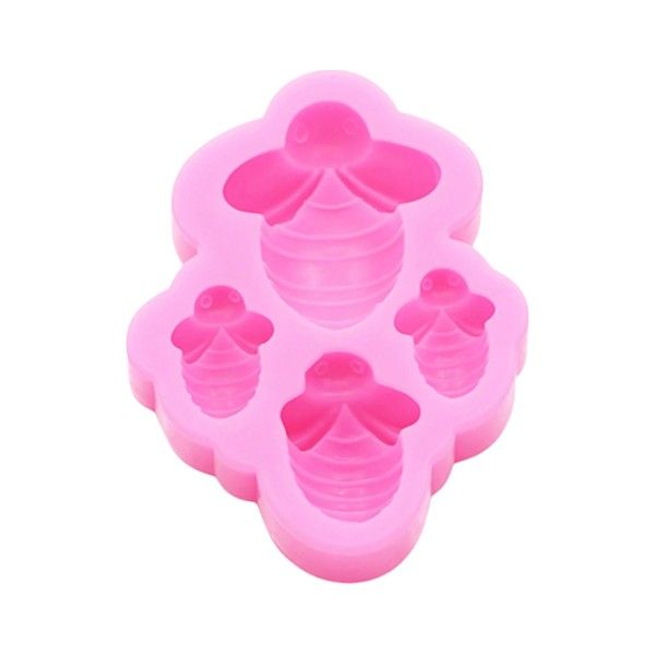 Food-Grade Silicone Mold With Big and Small Bee Shapes - Pink