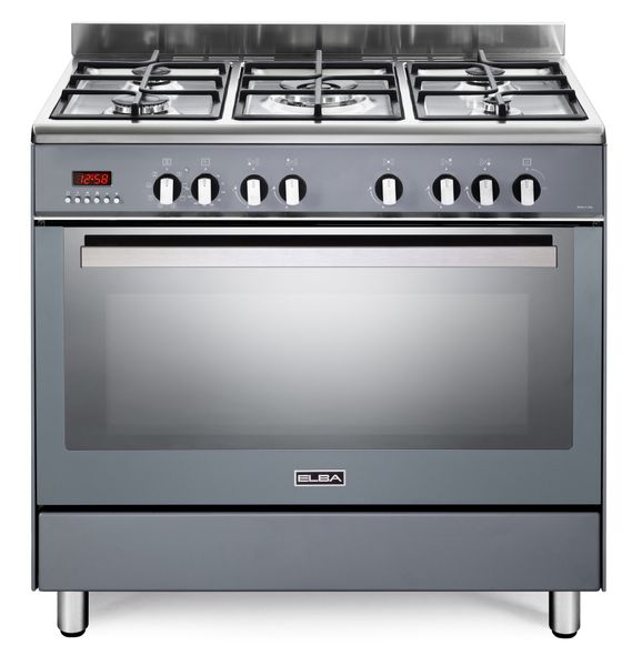 Elba 01-9FX827SL Fusion 5 Burner Gas Cooker Elec Oven 90cm Slate Grey