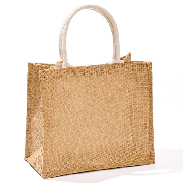 Chenshia Reusable Jute Tote Bag &amp; Shopper Tote Bag-32x36x19CM
