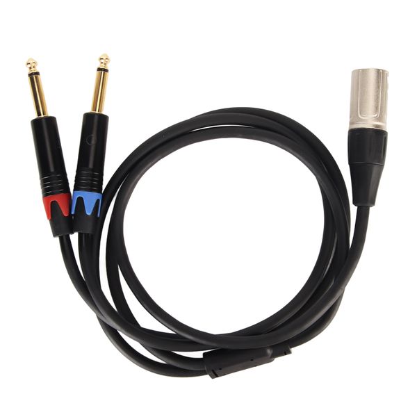 Dual 1/4In to XLR Male Y Splitter Cable XLR Male to Dual 6.35mm Adapter 2m